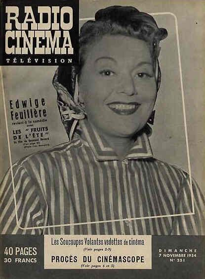 RADIO CINEMA TELEVISION/TELERAMA magazine side cover Issue 251 7 November 1954