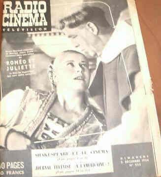 RADIO CINEMA TELEVISION/TELERAMA magazine side cover Issue 255 5 December 1954