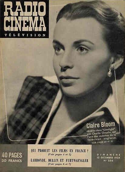 RADIO CINEMA TELEVISION/TELERAMA magazine side cover Issue 256 12 December 1954