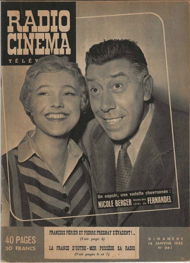 RADIO CINEMA TELEVISION/TELERAMA magazine side cover Issue 261 16 January 1955