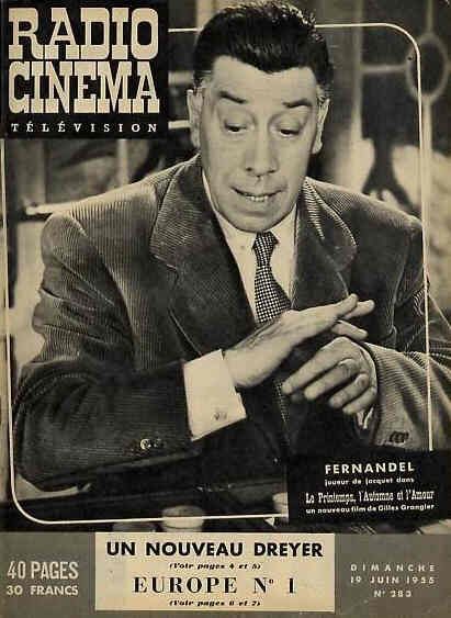 RADIO CINEMA TELEVISION/TELERAMA magazine side cover Issue 283 19 June 1955
