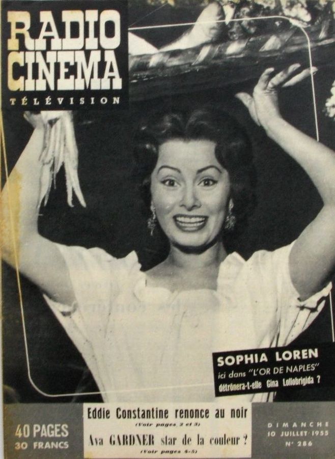 RADIO CINEMA TELEVISION/TELERAMA magazine side cover Issue 286 10 July 1955