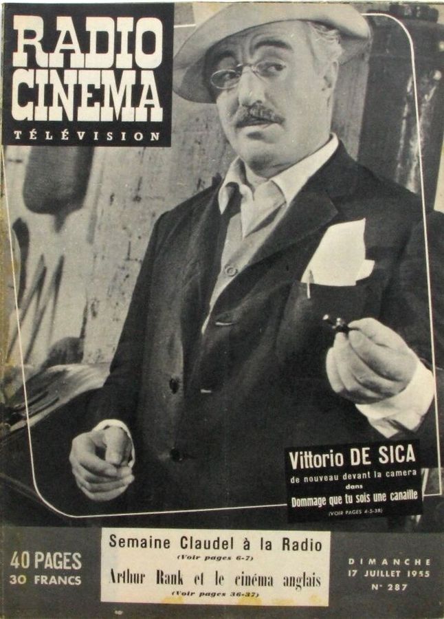 RADIO CINEMA TELEVISION/TELERAMA magazine side cover Issue 287 17 July 1955
