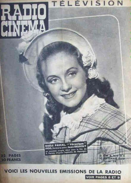RADIO CINEMA TELEVISION/TELERAMA magazine side cover Issue 34 10 September 1950