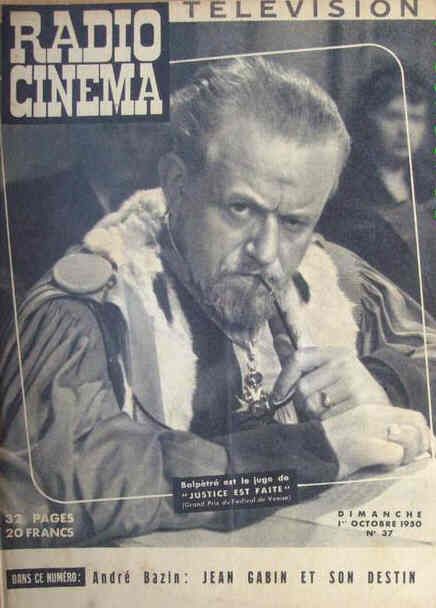 RADIO CINEMA TELEVISION/TELERAMA magazine side cover Issue 37 1 October 1950