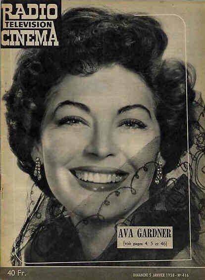 RADIO CINEMA TELEVISION/TELERAMA magazine side cover Issue 416 5 January 1958