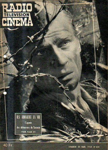 RADIO CINEMA TELEVISION/TELERAMA magazine side cover Issue 428 30 March 1958