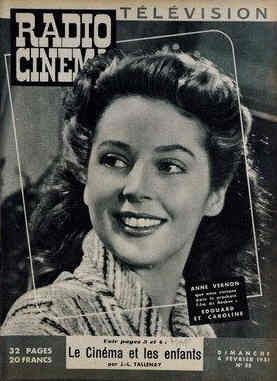RADIO CINEMA TELEVISION/TELERAMA magazine side cover Issue 55 4 February 1951