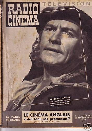 RADIO CINEMA TELEVISION/TELERAMA magazine side cover Issue 58 25 February 1951