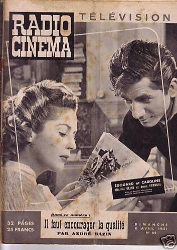 RADIO CINEMA TELEVISION/TELERAMA magazine side cover Issue 64 8 April 1951
