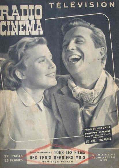 RADIO CINEMA TELEVISION/TELERAMA magazine side cover Issue 78 15 July 1951