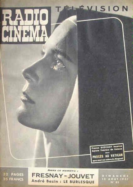 RADIO CINEMA TELEVISION/TELERAMA magazine side cover Issue 82 12 August 1951