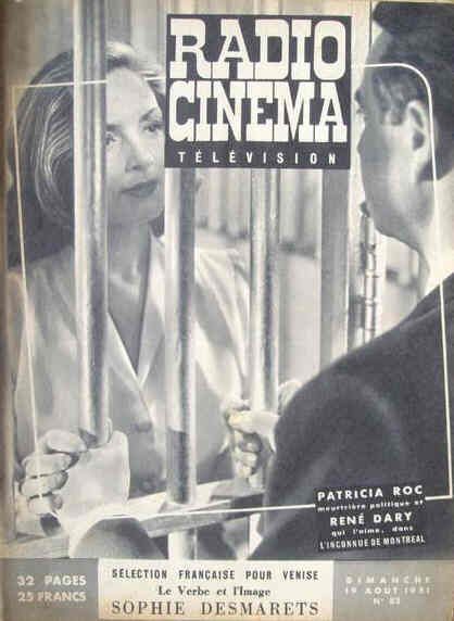 RADIO CINEMA TELEVISION/TELERAMA magazine side cover Issue 83 19 August 1951