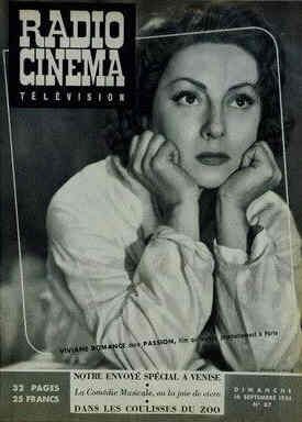 RADIO CINEMA TELEVISION/TELERAMA magazine side cover Issue 87 16 September 1951