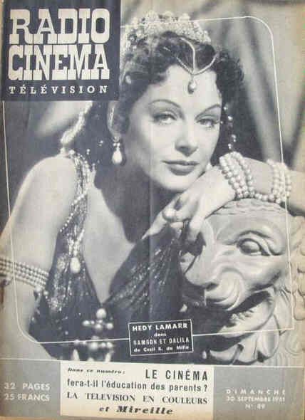 RADIO CINEMA TELEVISION/TELERAMA magazine side cover Issue 89 30 September 1951