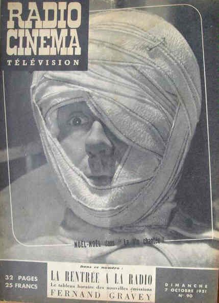 RADIO CINEMA TELEVISION/TELERAMA magazine side cover Issue 90 7 October 1951