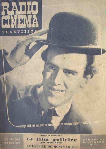 RADIO CINEMA TELEVISION/TELERAMA magazine side cover Issue 91 14 October 1951