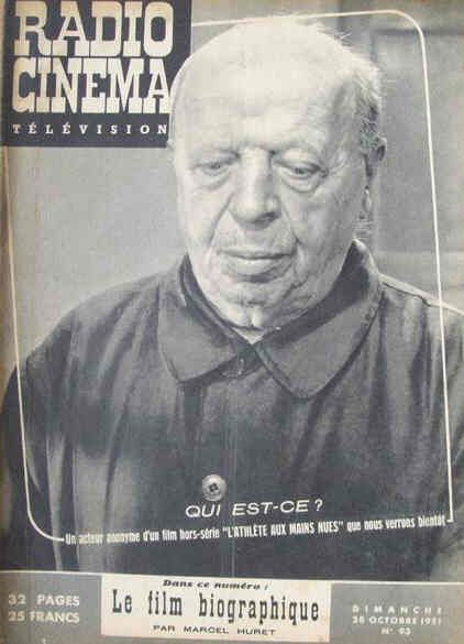 RADIO CINEMA TELEVISION/TELERAMA magazine side cover Issue 93 28 October 1951