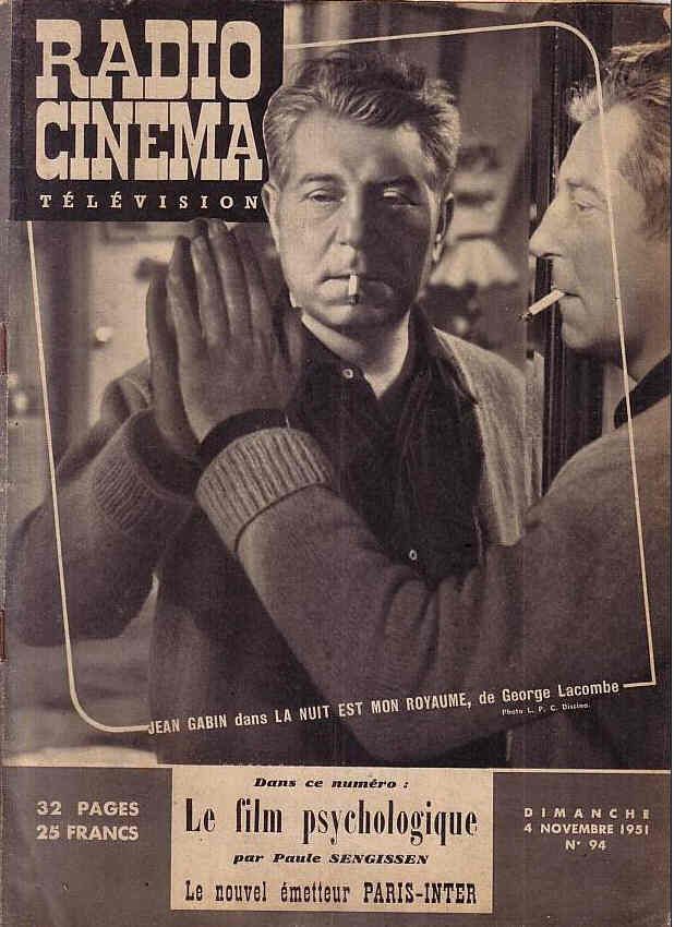 RADIO CINEMA TELEVISION/TELERAMA magazine side cover Issue 94 4 November 1951