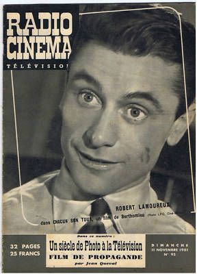 RADIO CINEMA TELEVISION/TELERAMA magazine side cover Issue 95 11 November 1951