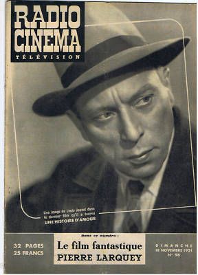 RADIO CINEMA TELEVISION/TELERAMA magazine side cover Issue 96 18 November 1951