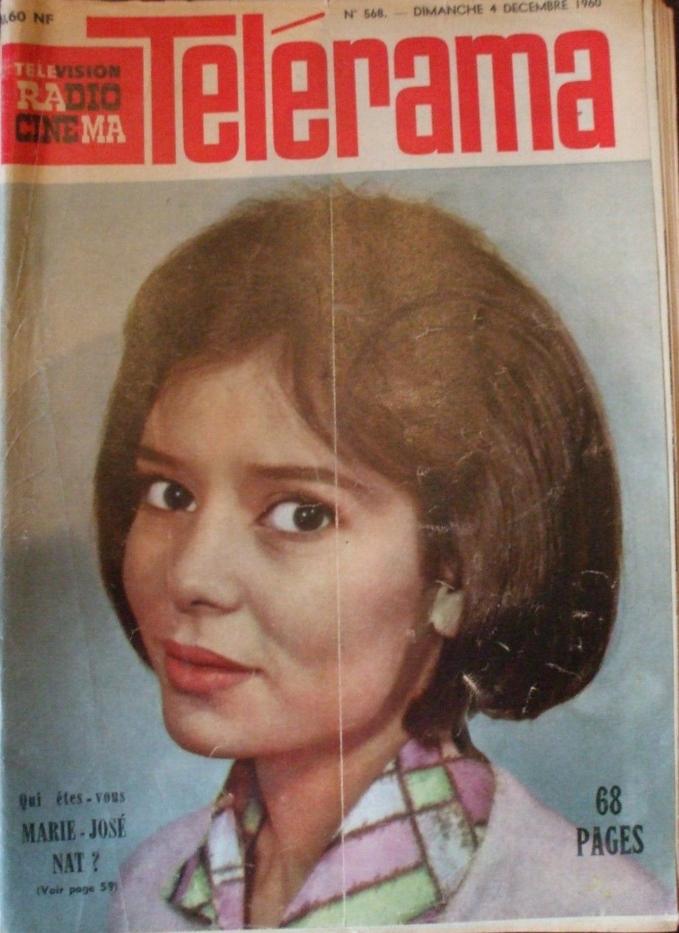 RADIO CINEMA TELEVISION/TELERAMA magazine side cover Issue 568 4 December 1960