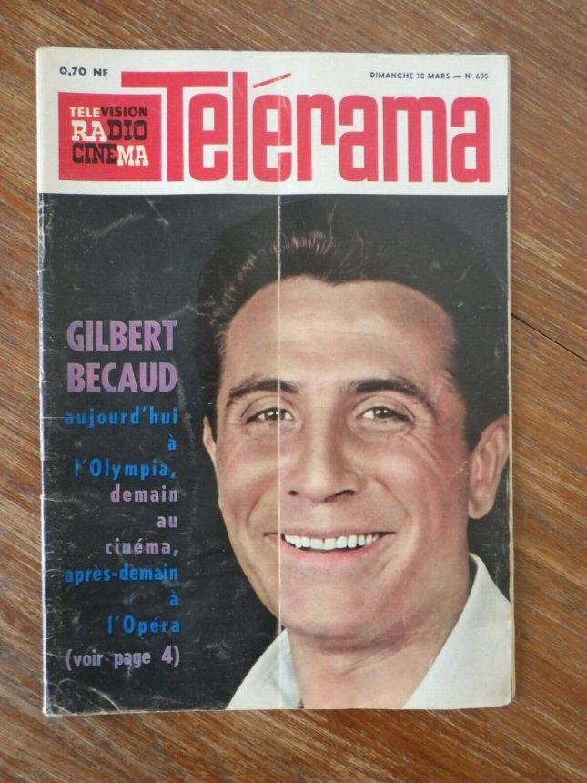 RADIO CINEMA TELEVISION/TELERAMA magazine side cover Issue 635 18 March 1962