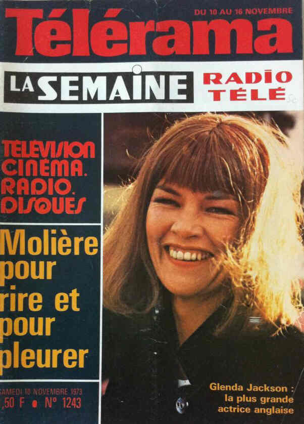RADIO CINEMA TELEVISION/TELERAMA magazine side cover Issue 1243 10 November 1973