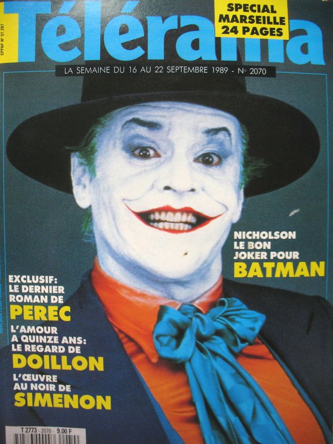 RADIO CINEMA TELEVISION/TELERAMA magazine side cover Issue 2070 16 September 1989
