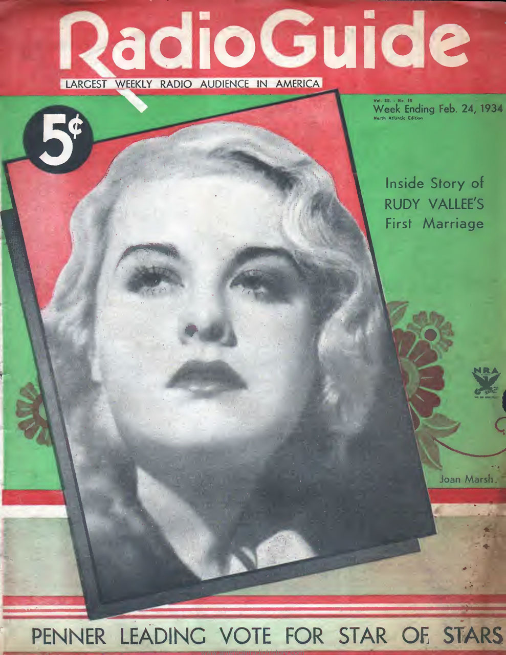RADIO GUIDE magazine side cover 24 February 1934