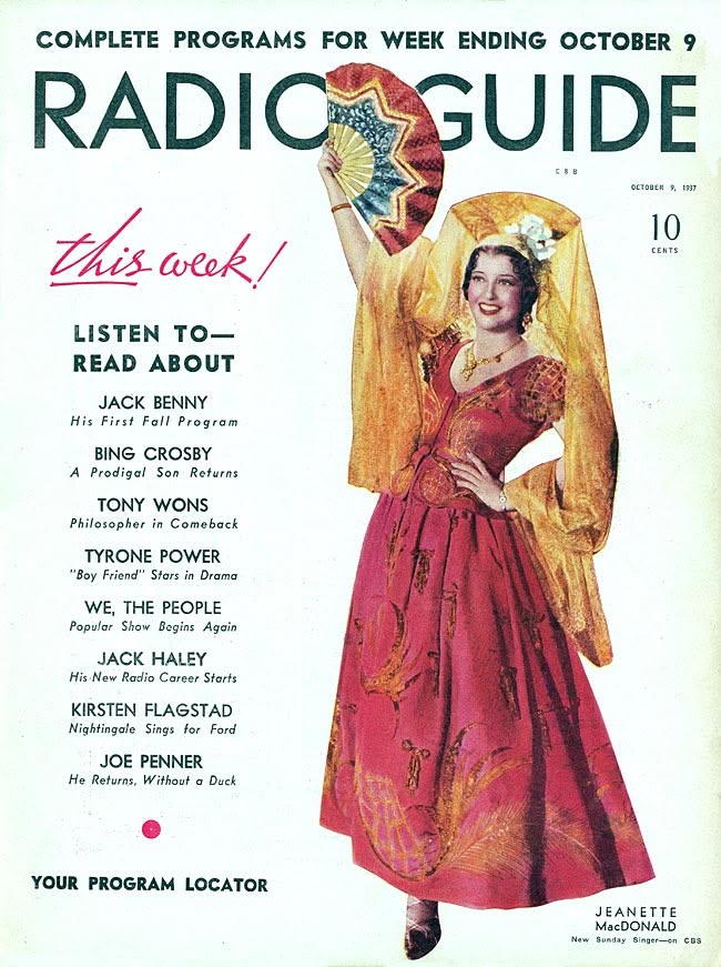 RADIO GUIDE magazine side cover 9 October 1937