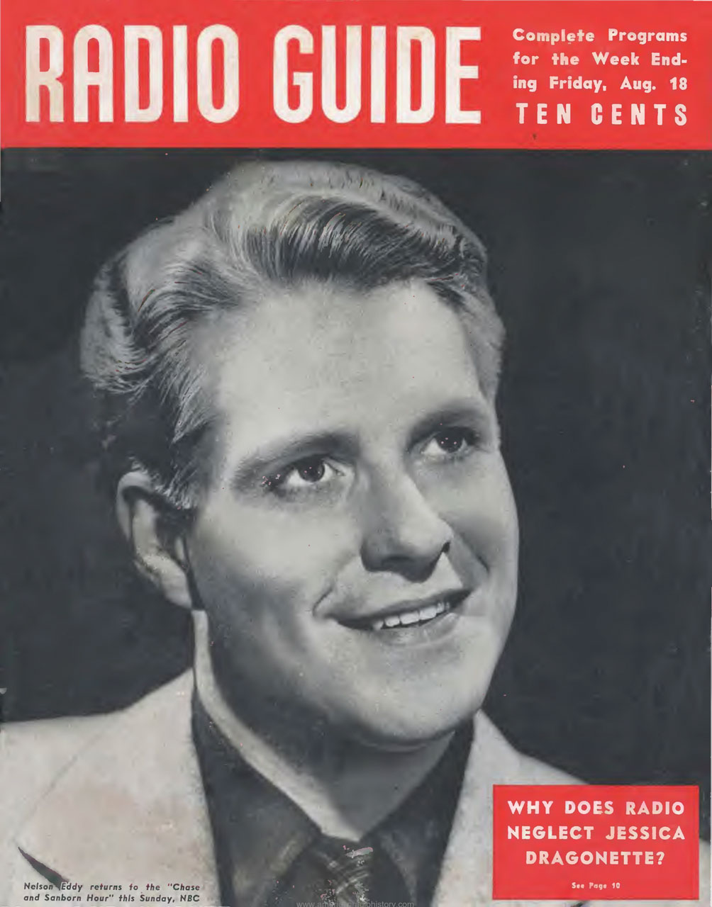 RADIO GUIDE magazine side cover 18 August 1939