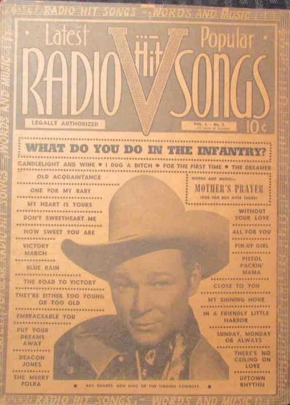 RADIO HIT SONGS magazine side cover  Vol 3 No  3   1944
