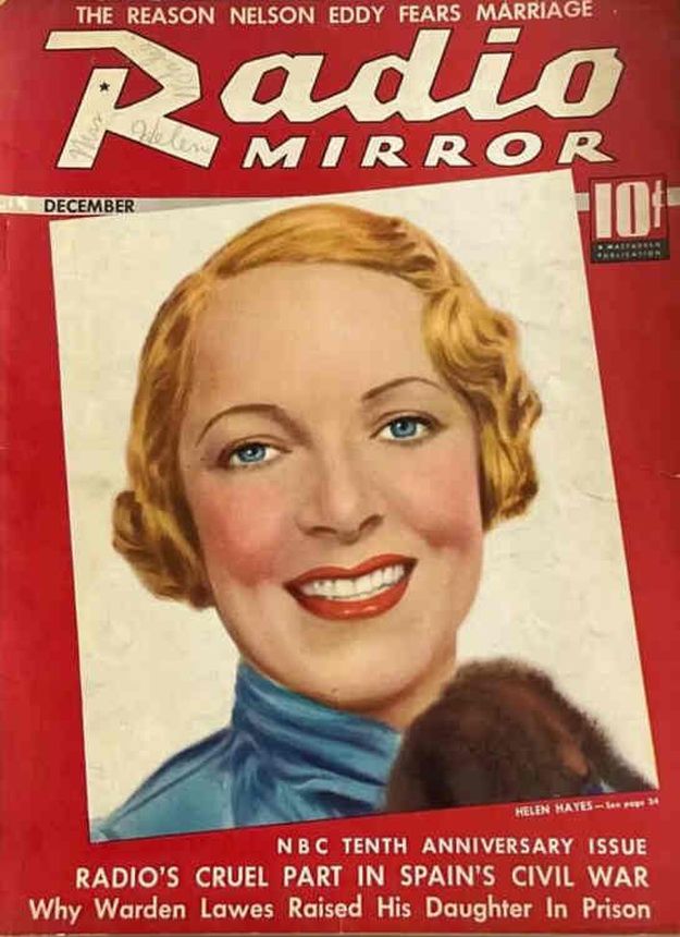 RADIO MIRROR magazine side cover  December 1936