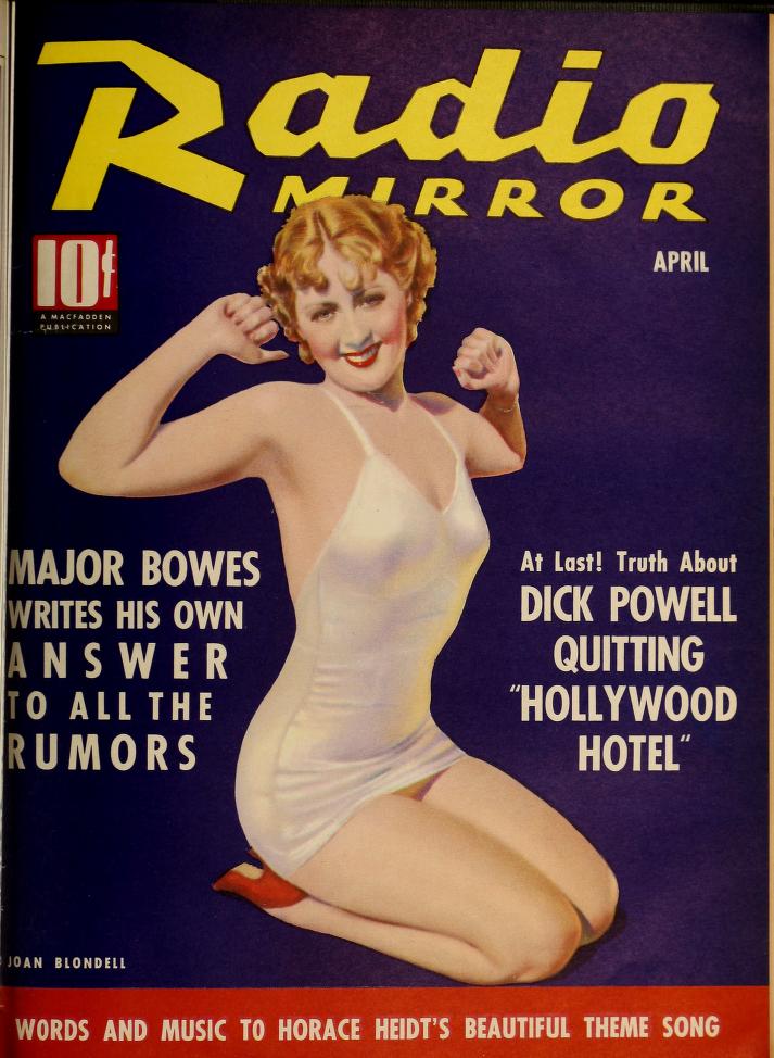 RADIO MIRROR magazine side cover  April 1937