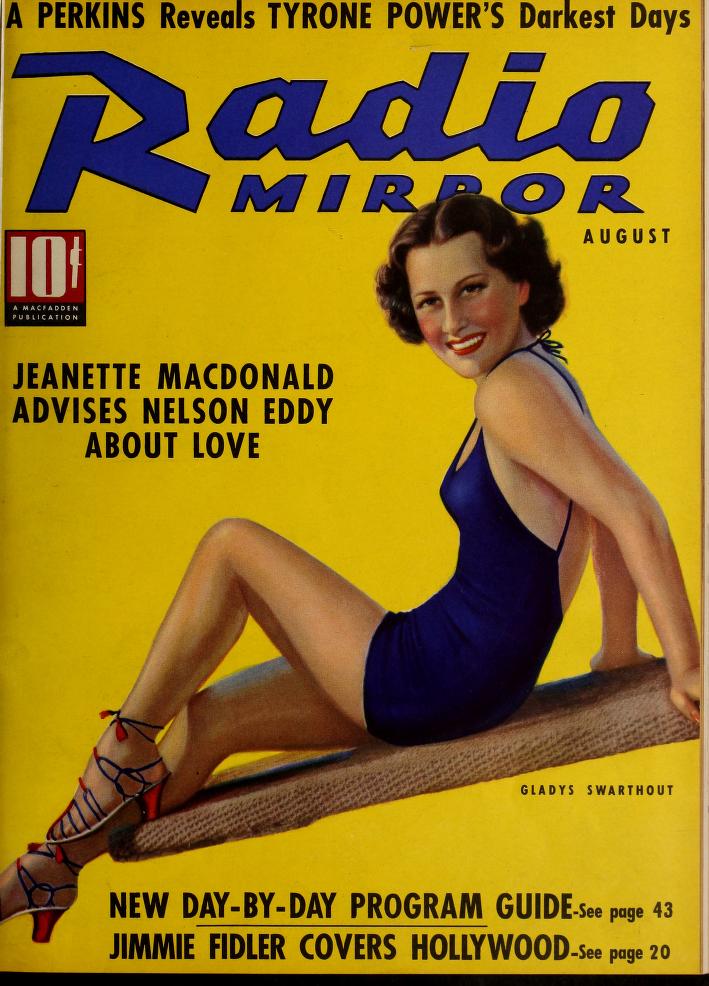 RADIO MIRROR magazine side cover  August 1937