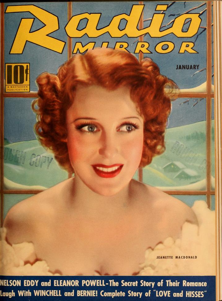 RADIO MIRROR magazine side cover  January 1938