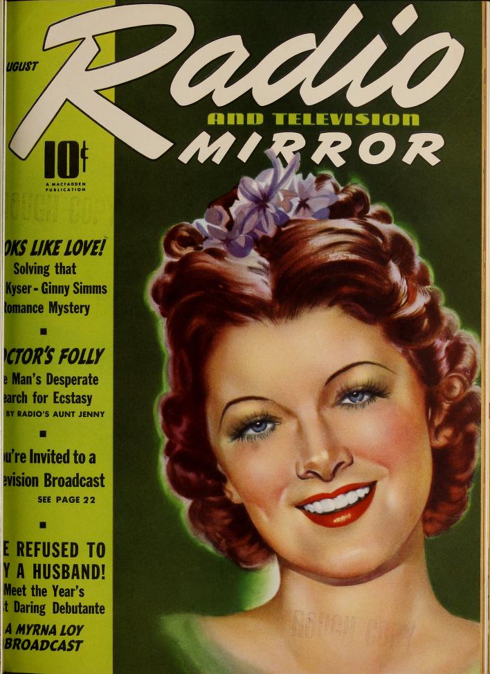 RADIO MIRROR magazine side cover  August 1939