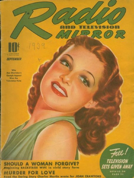 RADIO MIRROR magazine side cover  September 1939