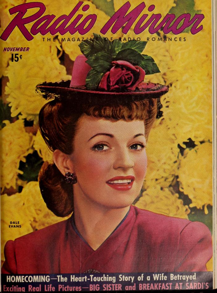 RADIO MIRROR magazine side cover  November 1943