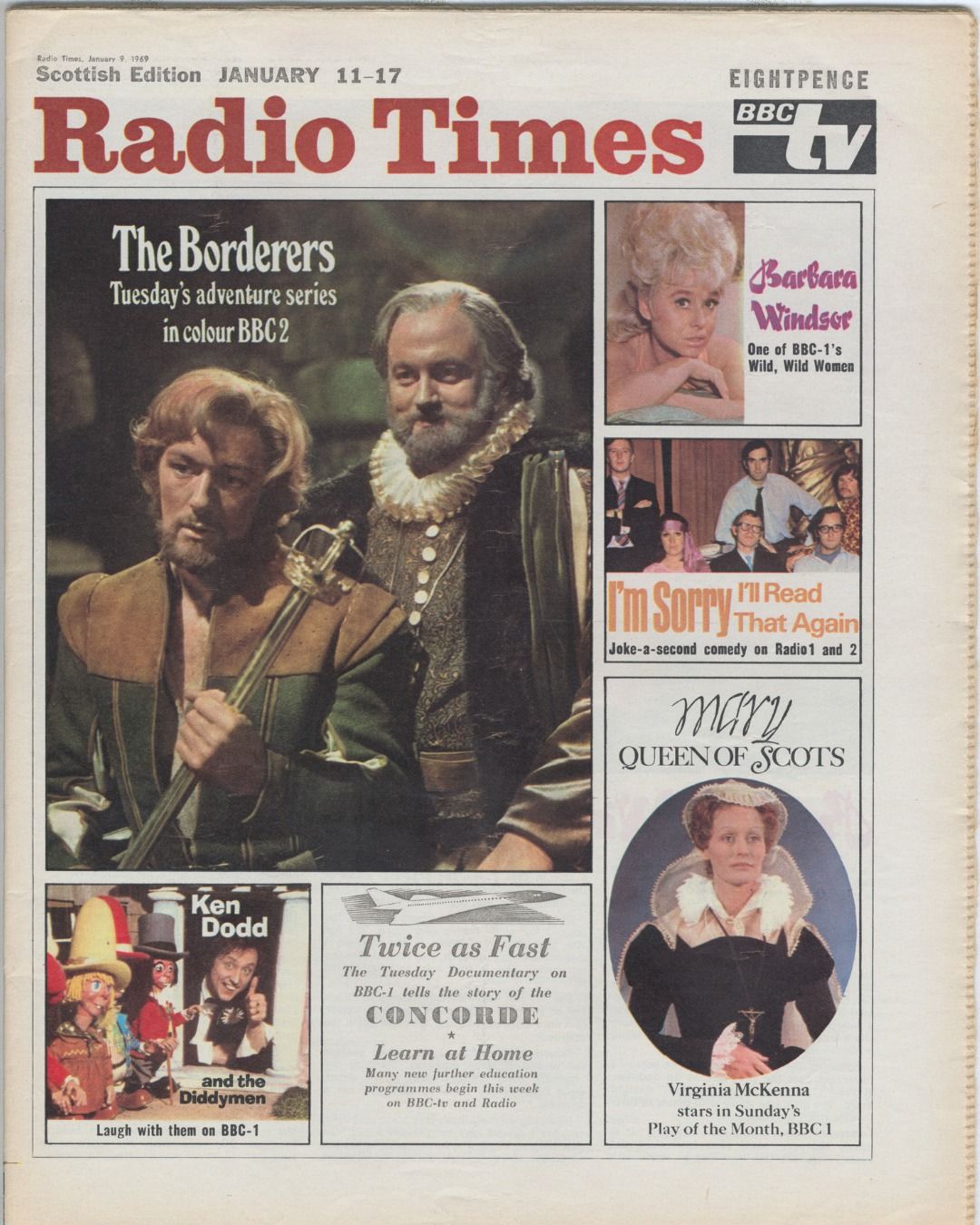 RADIOTIMES magazine side cover 9 January 1969