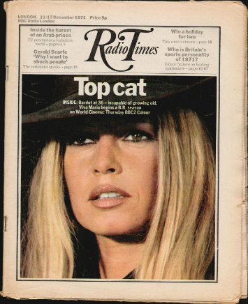 RADIOTIMES magazine side cover 11 December 1971