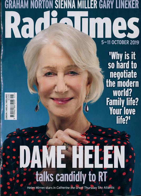 RADIOTIMES magazine side cover 5 October 2019
