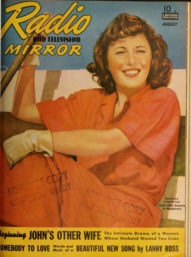 RADIO MIRROR magazine side cover  August 1940