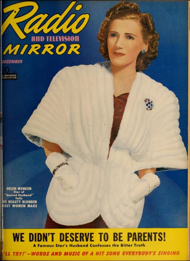 RADIO MIRROR magazine side cover  December 1940