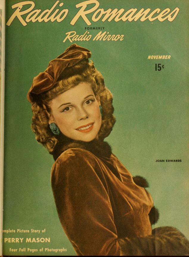 RADIO MIRROR magazine side cover  November 1945