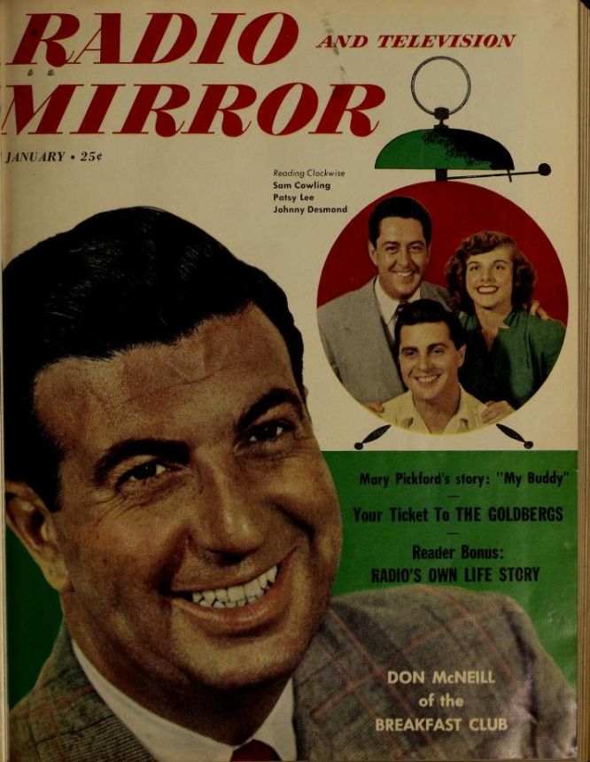 RADIO MIRROR magazine side cover  January 1950