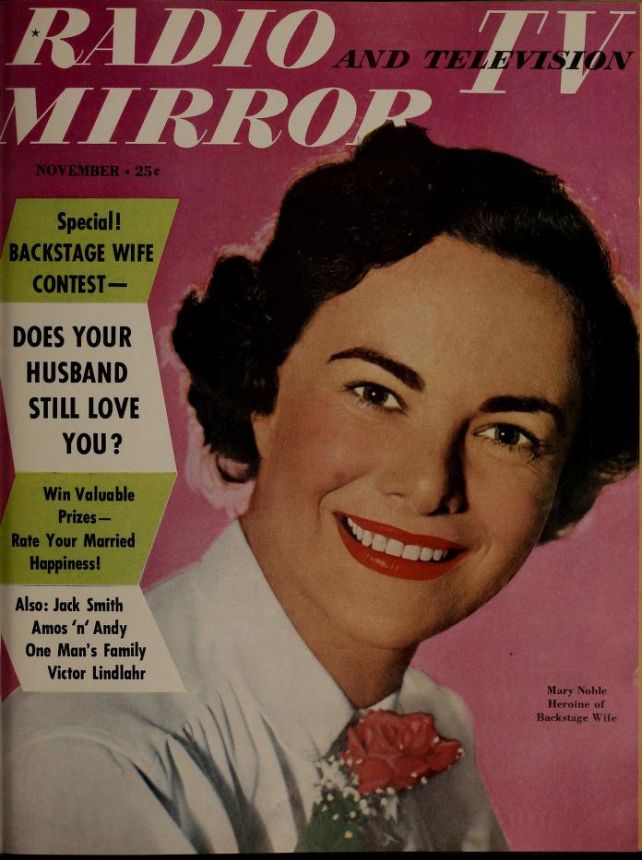 RADIO MIRROR magazine side cover  November 1950