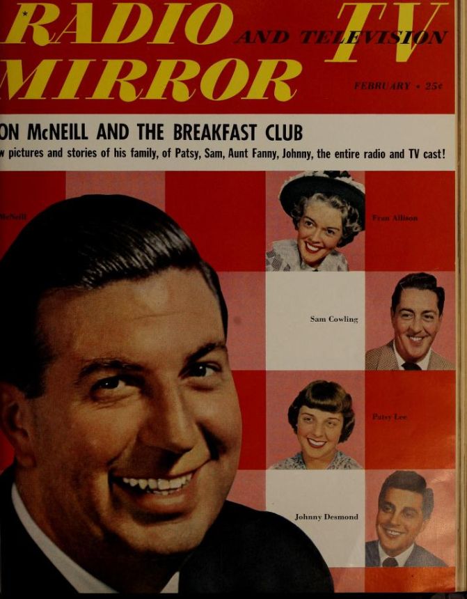 RADIO MIRROR magazine side cover  February 1951