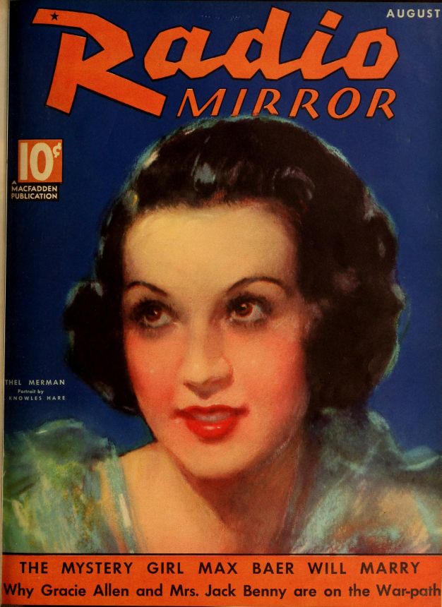 RADIO MIRROR magazine side cover  August 1935